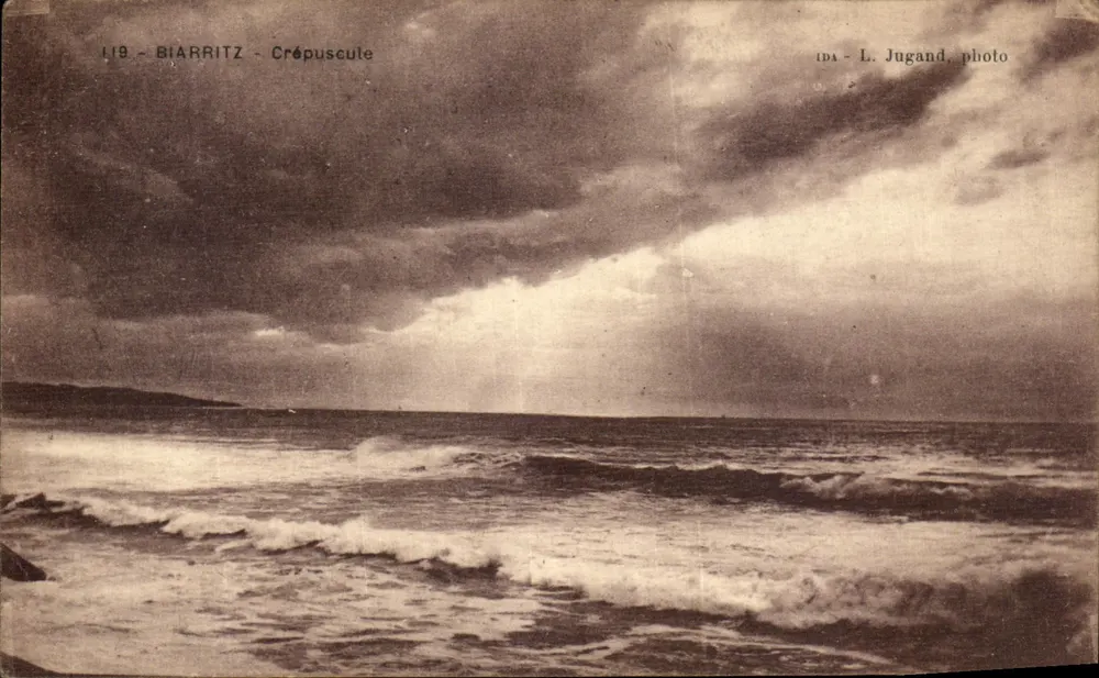 Biarritz - Crepúsculo — L. Jugand, foto, n° 119 - Frente