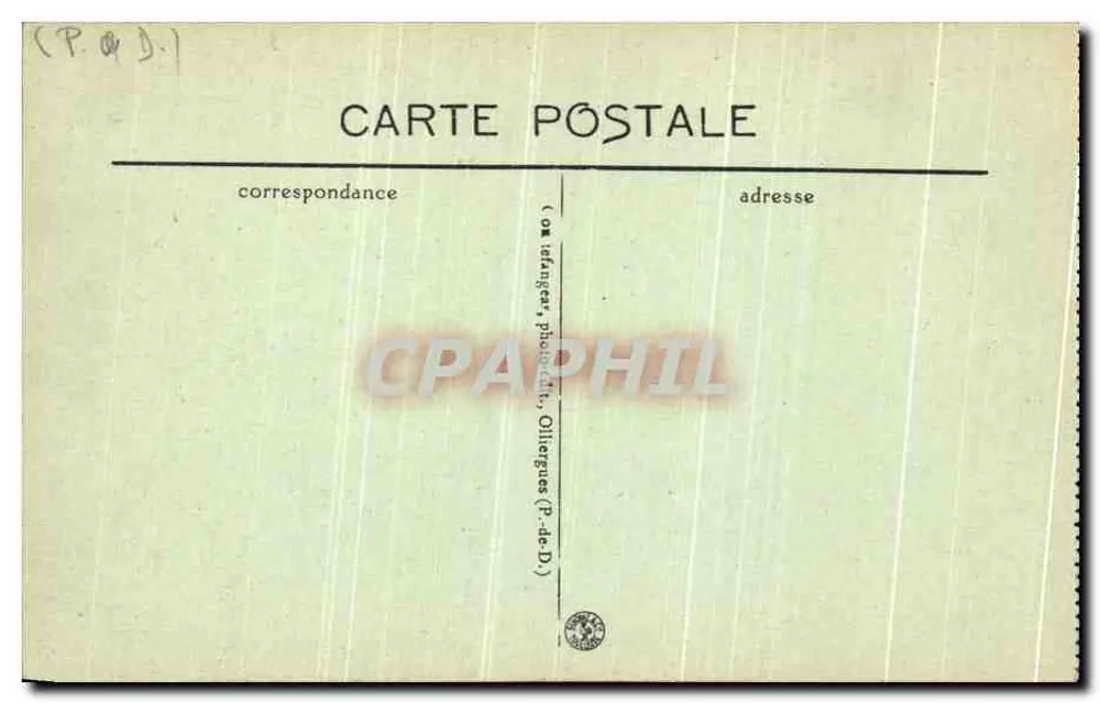 Auvergne — 232. Thiers — La Roche Percée — G d'O. - Verso