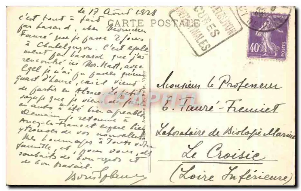 Châtelguyon — Os Hotéis, o Chaluset e a Vale de Sans-Souci — Ideal, n° 2615 - Verso