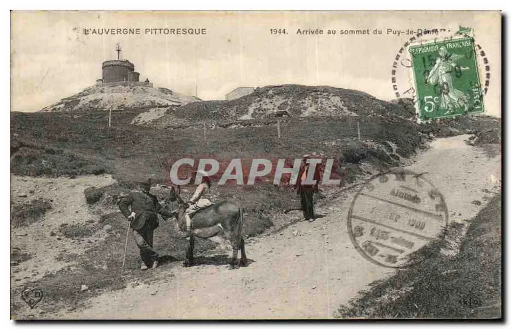 Ankunft am Gipfel des Puy-de-Dôme — 1944 — pittoreske Auvergne - Vorderseite