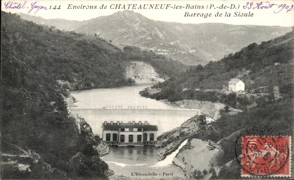 Barragem da Sioule — Arredores de Châteauneuf-les-Bains (P.-de-D.) — Châtel-Guyon 144 - Frente