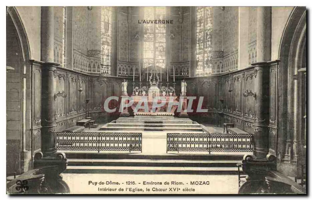 Innenansicht der Kirche, der 16. Jahrhunderts Chor — Puy-de-Dôme, Umgebung von Riom — MOZAC - Vorderseite