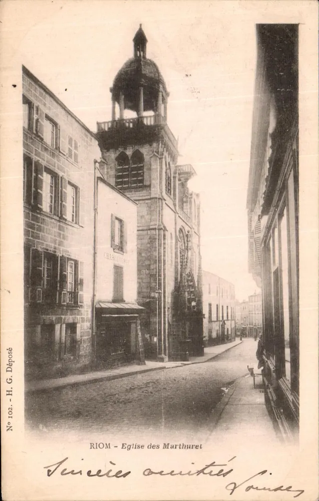 RIOM - Igreja dos Marthuret — H. G. Déposé, n° 102 - Frente