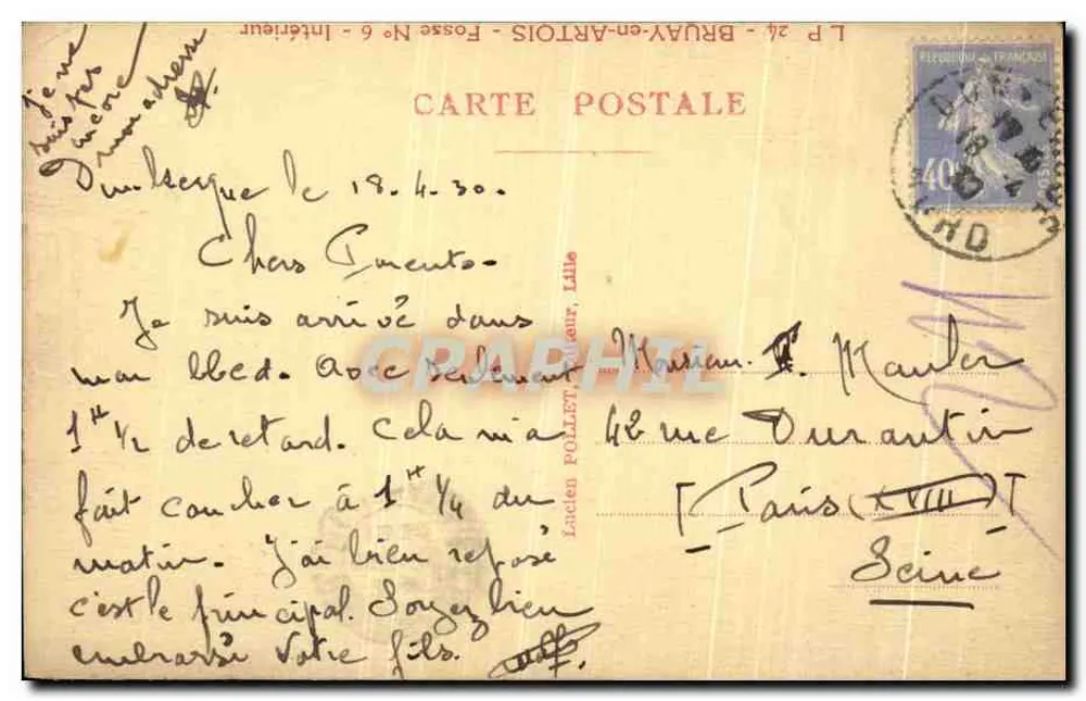 Praça da estação em Thix-Silvain — editor LACIEN POLLET, n°6 - Verso