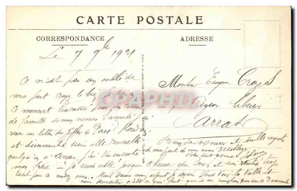 Blangy-les-Arras — Zentrum von Blangy — Europäischer Krieg — August 1917 — Fortsetzung des Nr. 12 - Rückseite