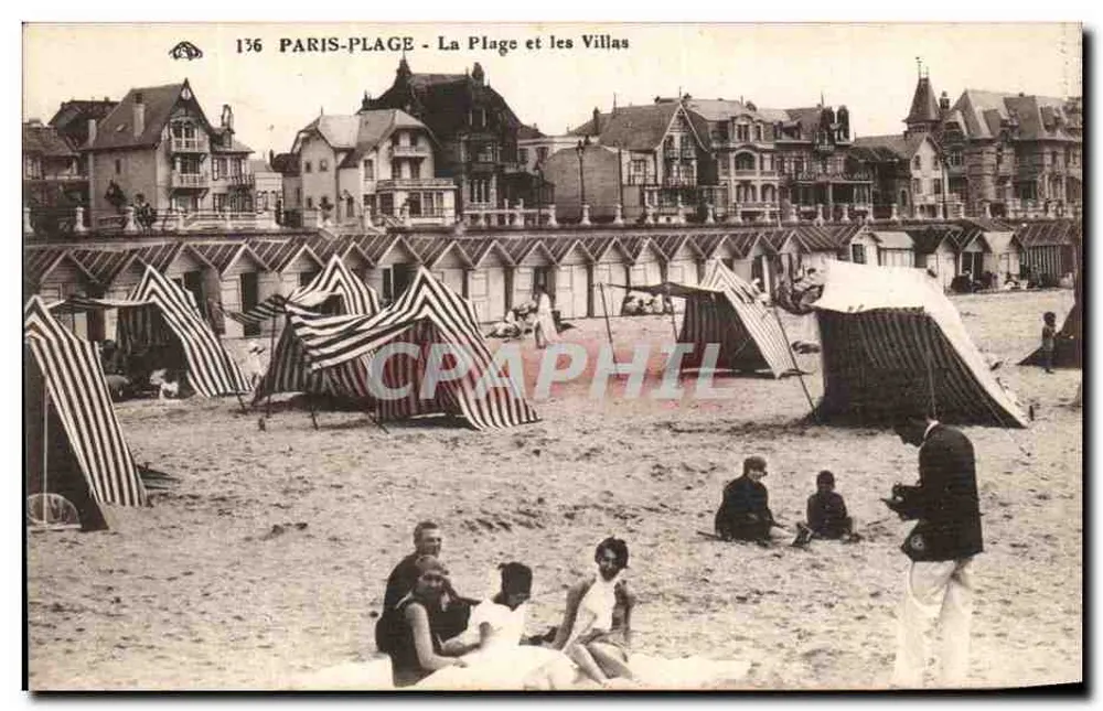PARIS-PLAGE - A Praia e as Villas — série 136 — editor Cie Alsaciennes des Arts Photographiques, Strasbourg - Frente
