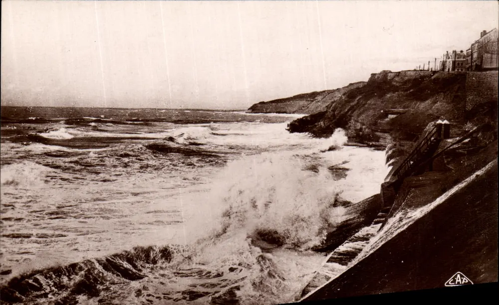 Die Klippen in Wimereux — Sturmzeit — A. F. Strasbourg - Vorderseite