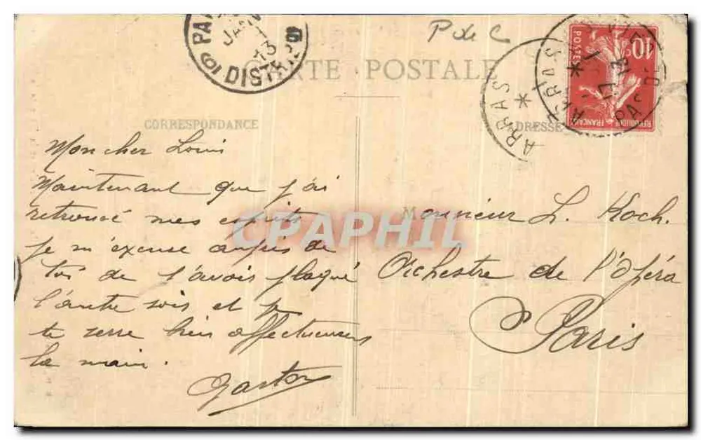 Arras - L'Hôtel de Ville (XVIe siècle) et la Place de la Vacquerie - B. D. Roubaix, n°32 - Verso