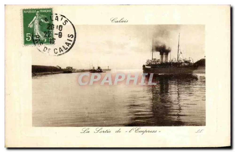 Calais — A Partida da "l'Empress" — Editor não visível - Frente