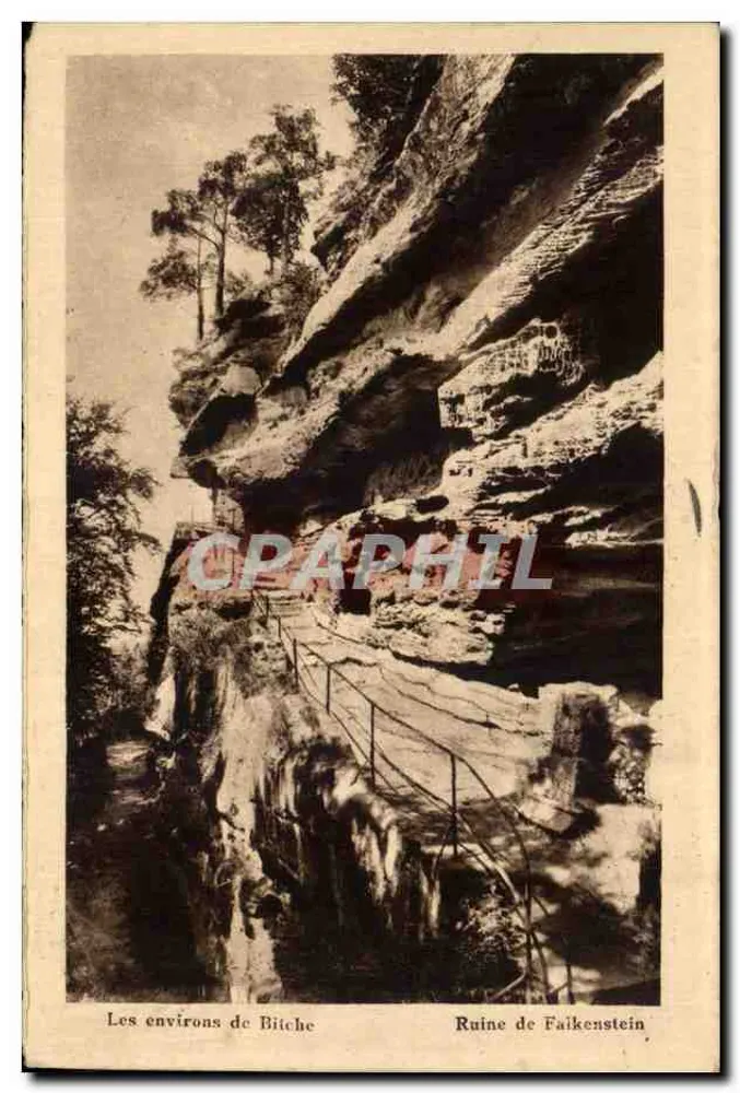 Les environs de Bitche — Ruine de Falkenstein — Imp. d'Art, Bitche - Awers