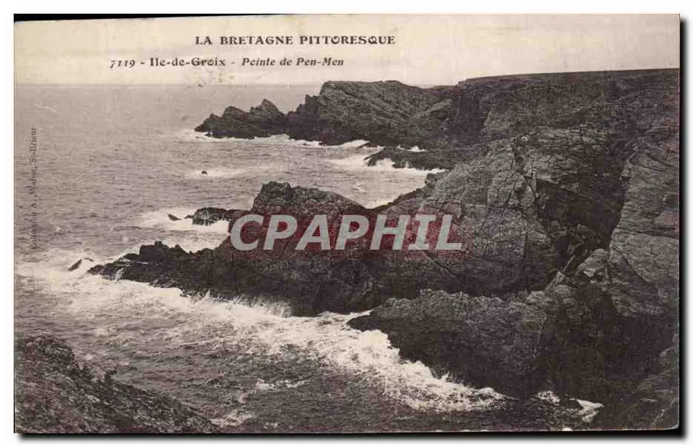 Ile-de-Gréix - Pointe de Pen-Men — La Bretagne Pittoresque — Verlag: P. W. Sollier - Vorderseite