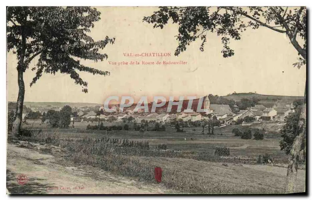 Val-et-Châtillon — vue prise de la route de Badonviller — éditeur Lajet, n° 8 Val - Vorderseite