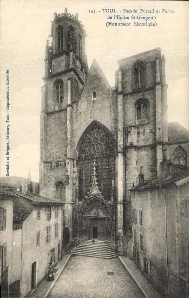 Toul - Fassade, Portal und Vorplatz der Kirche Saint-Gengoult (Historisches Denkmal) — Gardolle et Briquet, Verleger, n°145 - Vorderseite
