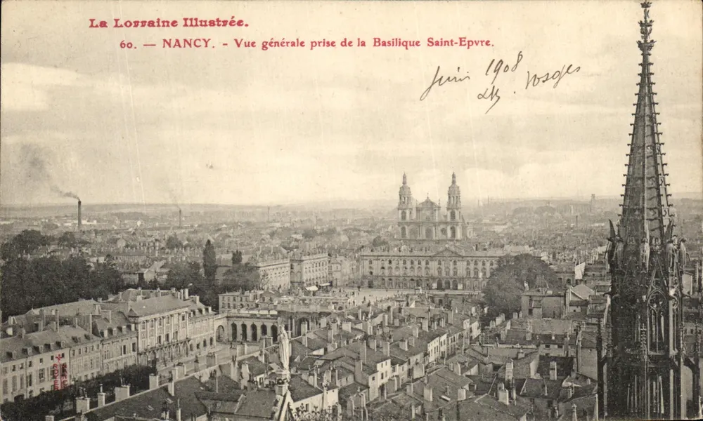 NANCY — Vista geral tirada da Basílica de São Epvre — La Lorraine Illustrée, n°60 - Frente