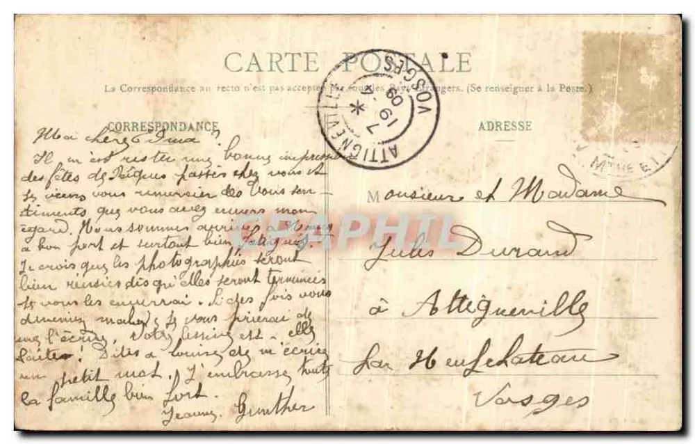 NANCY - Igreja de São Epvrê e Praça das Senhoras — Maison des Magasins Réunis, editora, Nancy, n°12 - Verso