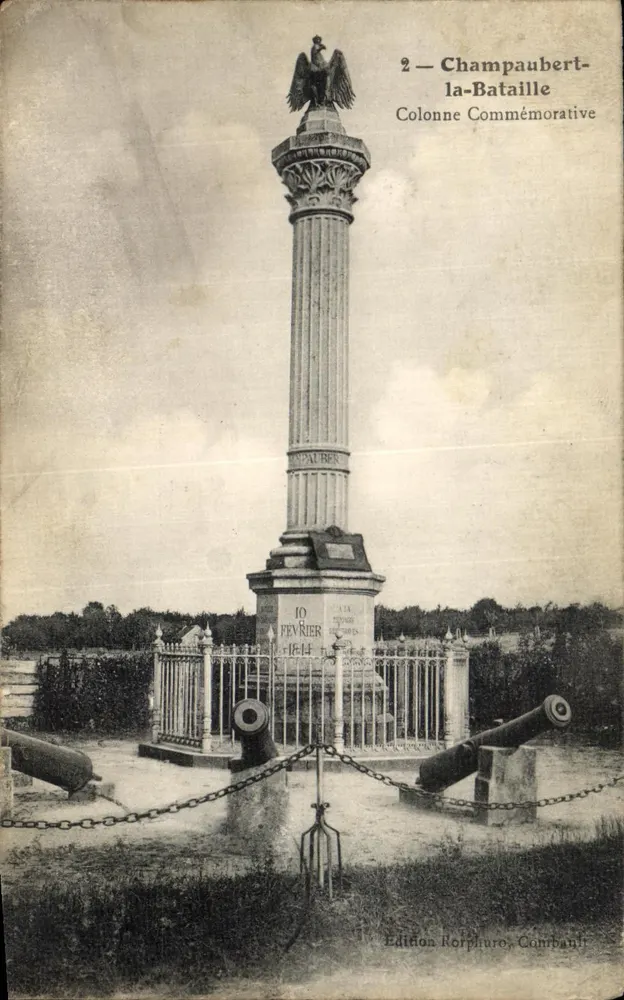 Champaubert-la-Bataille — Colonne Commémorative avec canon et aigle — Édition Rorplhure, Combarbat - Frente