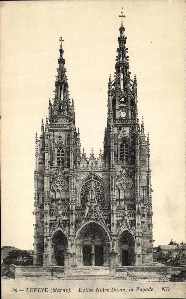Lepine (Marne) — Katedra Najświętszej Maryi Panny, Fronton — ND Lepine, nr 96 - Awers