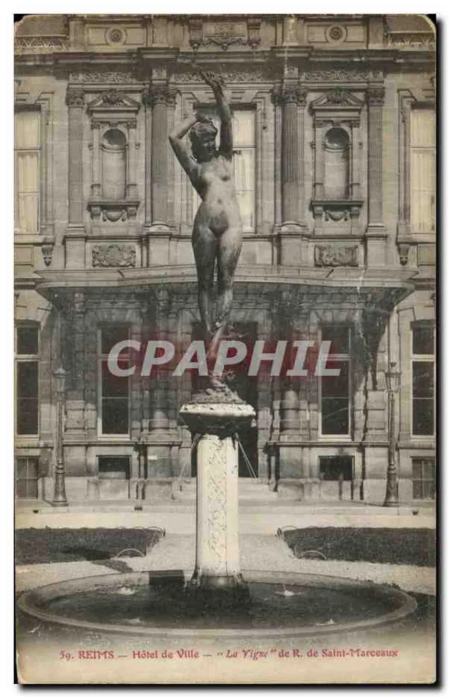 Reims — Hôtel de Ville — "La Vigne" von R. de Saint-Marceaux - Vorderseite