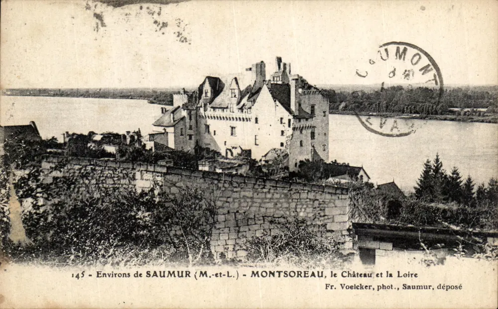 Montsoreau — Schloss und die Loire — Fr. Voelcker, phot., Saumur, abgegeben - Vorderseite