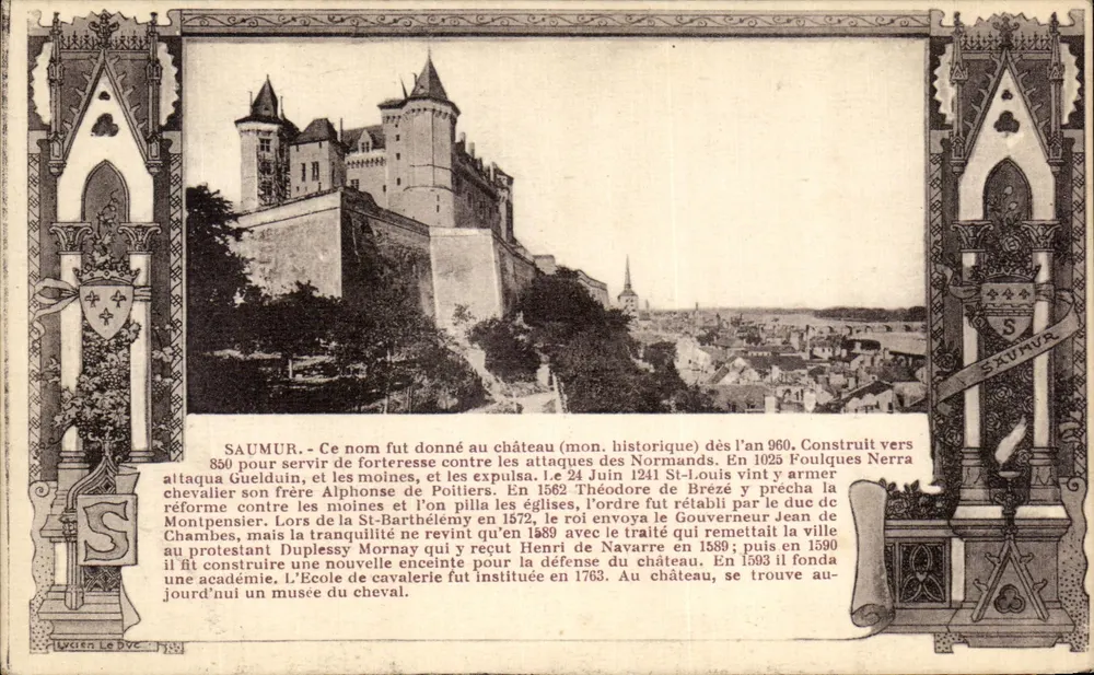 Saumur — Castelo histórico — R. Dorange, editor, Tours - Frente