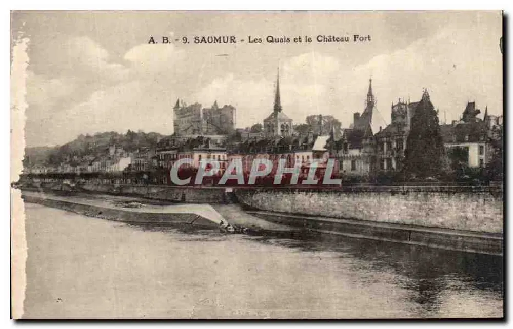 Saumur — Die Ufer und das Schloss — A.B. n°9 - Vorderseite