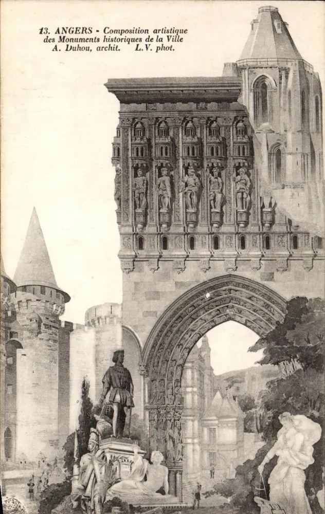 Angers — Composição artística dos Monumentos históricos da Cidade — A. Duhou, arquiteto. L.V. fot. - Frente