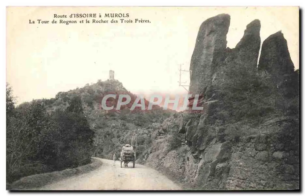 Route von Issoire nach Murols — La Tour de Rognon und der Rocher des Trois Frères — Verlag: Issoire - Vorderseite