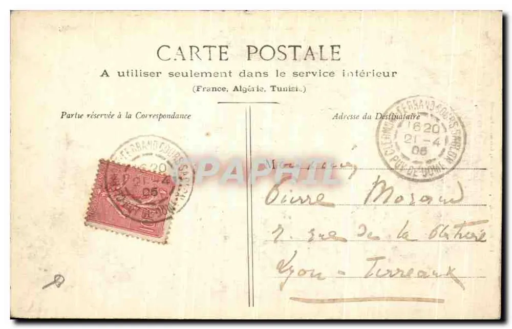 Clermont-Ferrand — Estátua de Vercingétorix — Lib. Roughe-Beal - Verso