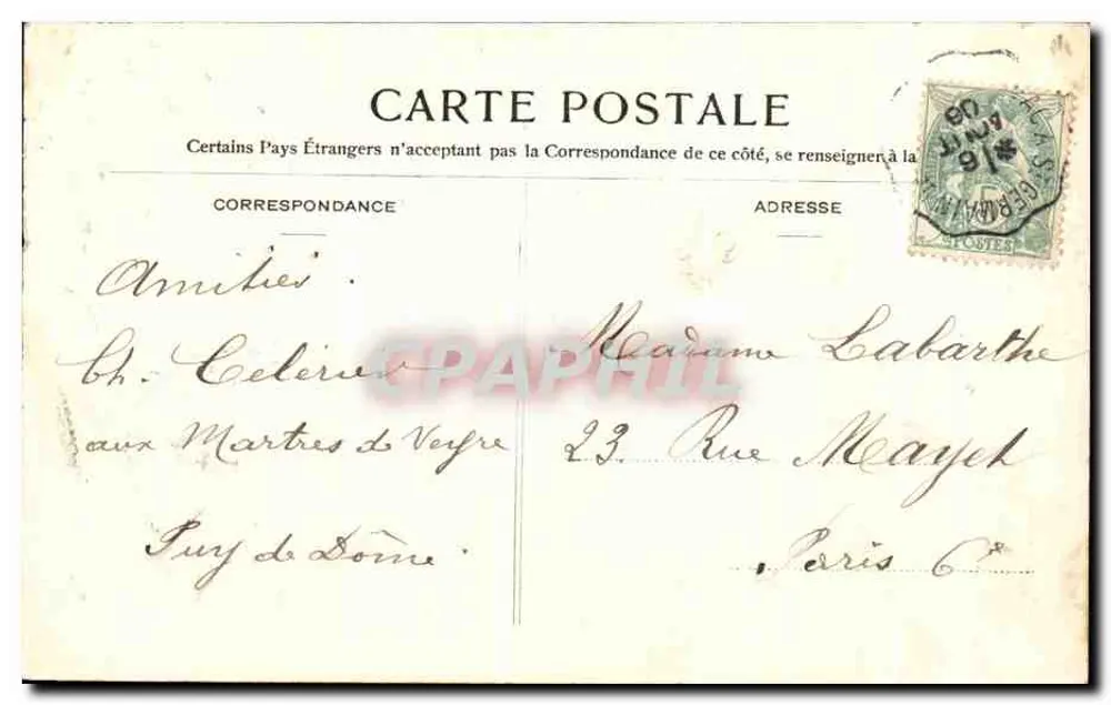 Clermont-Ferrand — A Estátua de Vercingétorix — A Auvergne ilustrada, n°37 - Verso
