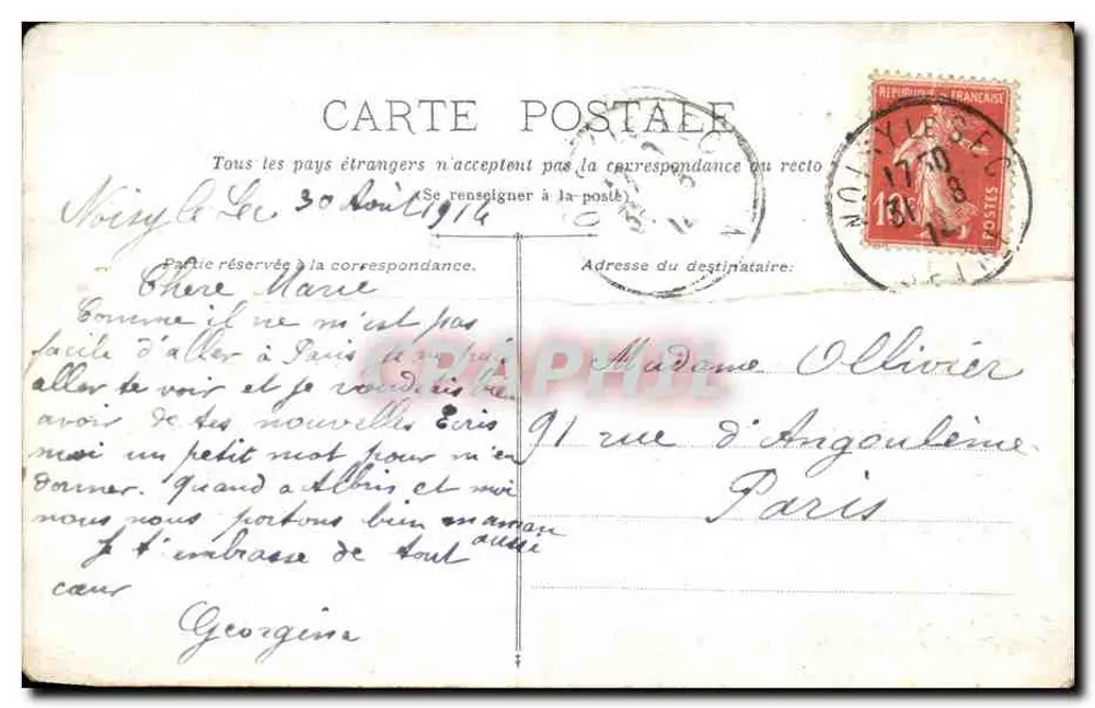 Vue de Clermont-Ferrand sur le Puy-de-Dôme — éditeur non visible, n° de série non lisible - Rückseite