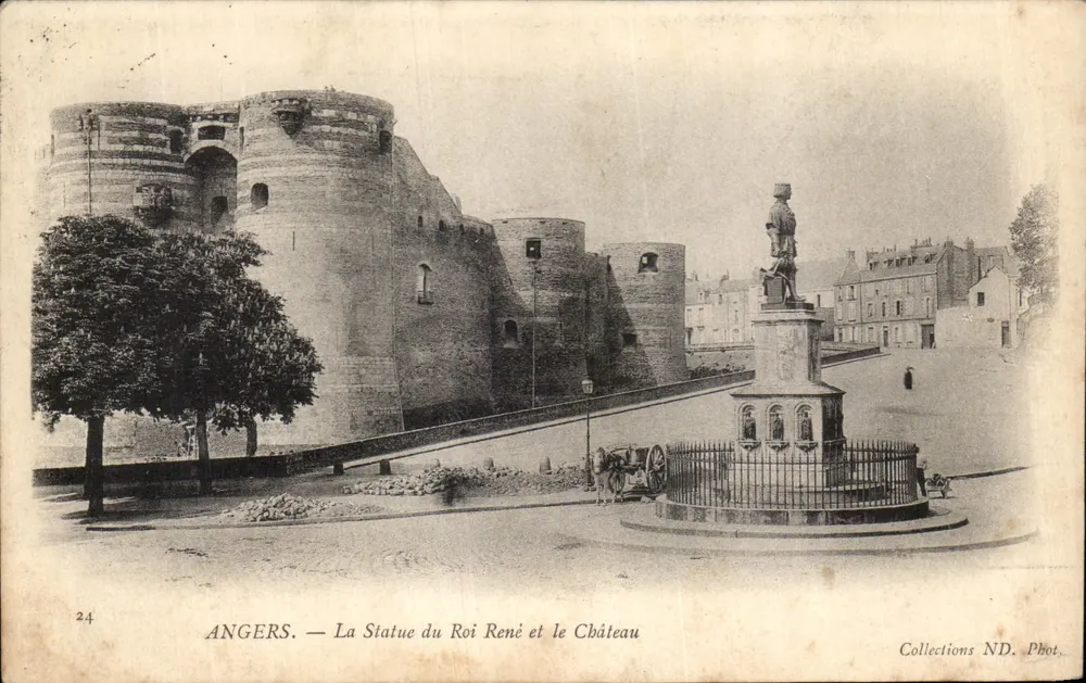 Angers — Die Statue des Königs René und das Schloss — Collections ND. Phot. - Vorderseite