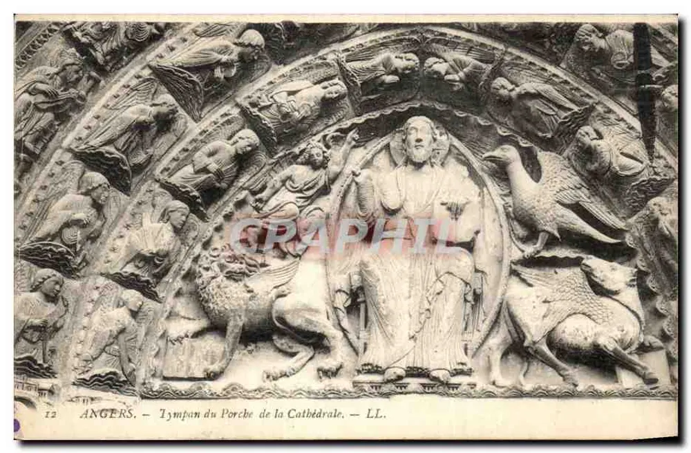 Angers — Tympan do Portal da Catedral — LL. - Frente