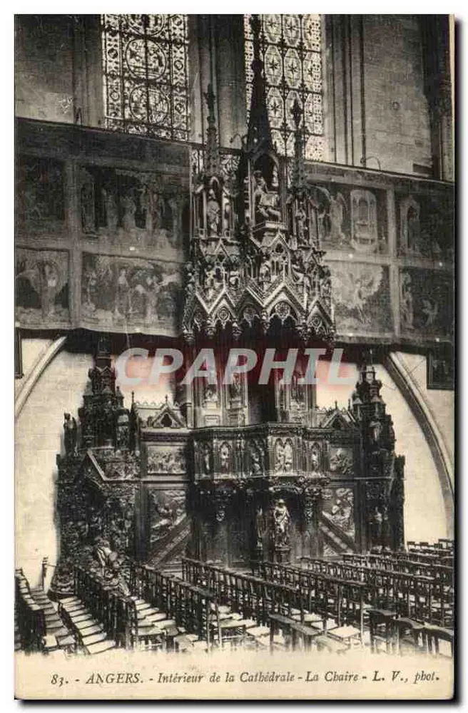 Angers - Innenansicht der Kathedrale - Die Kanzel - L. V., pbol. - Vorderseite
