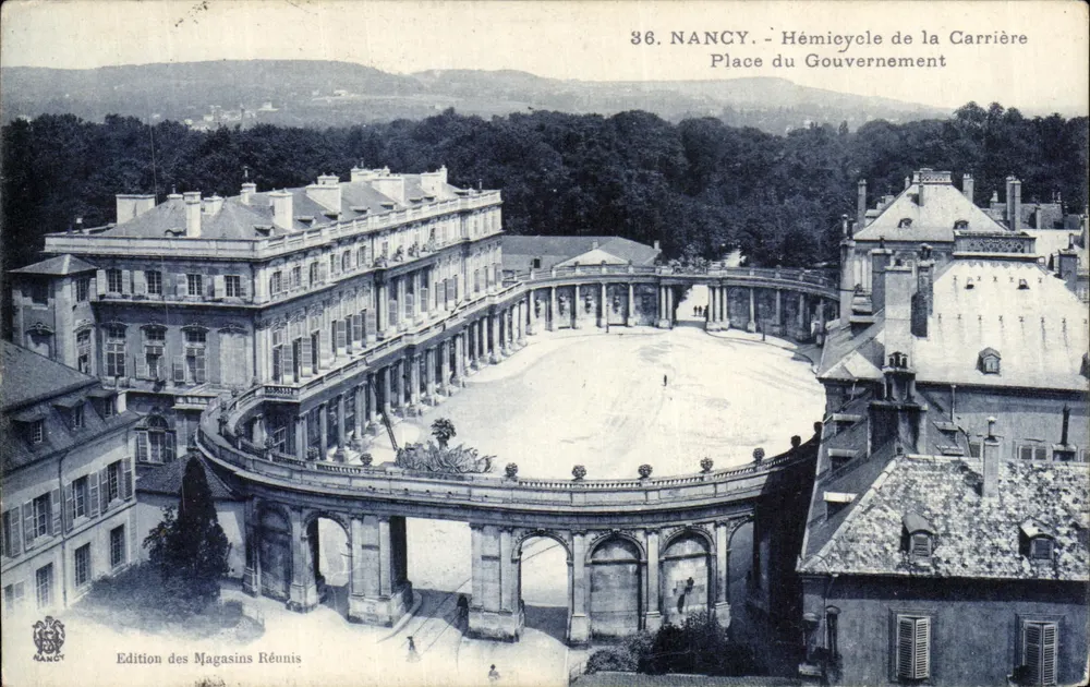 NANCY - Hémicycle de la Carrière, Place du Gouvernement — Édition des Magasins Réunis, Nr. 38 - Vorderseite