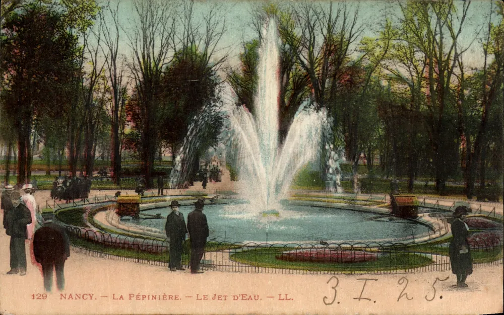 NANCY — LA PÉPINIÈRE — LE JET D'EAU — LL. — N° 129 - Frente