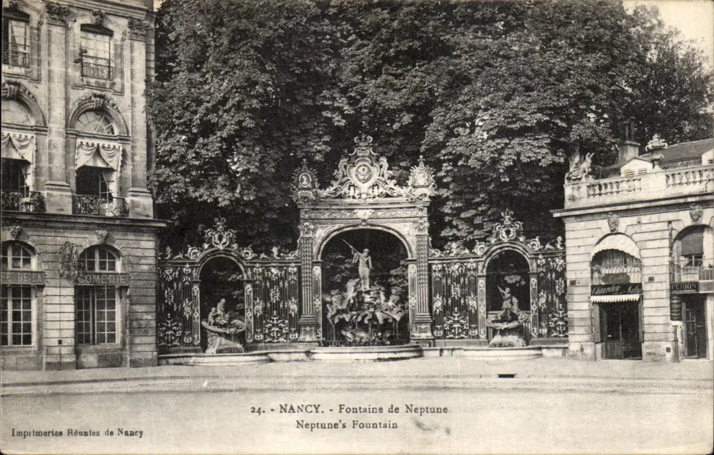 Nancy — Fonte de Netuno — Imprensas Reunidas de Nancy, n°24 - Frente