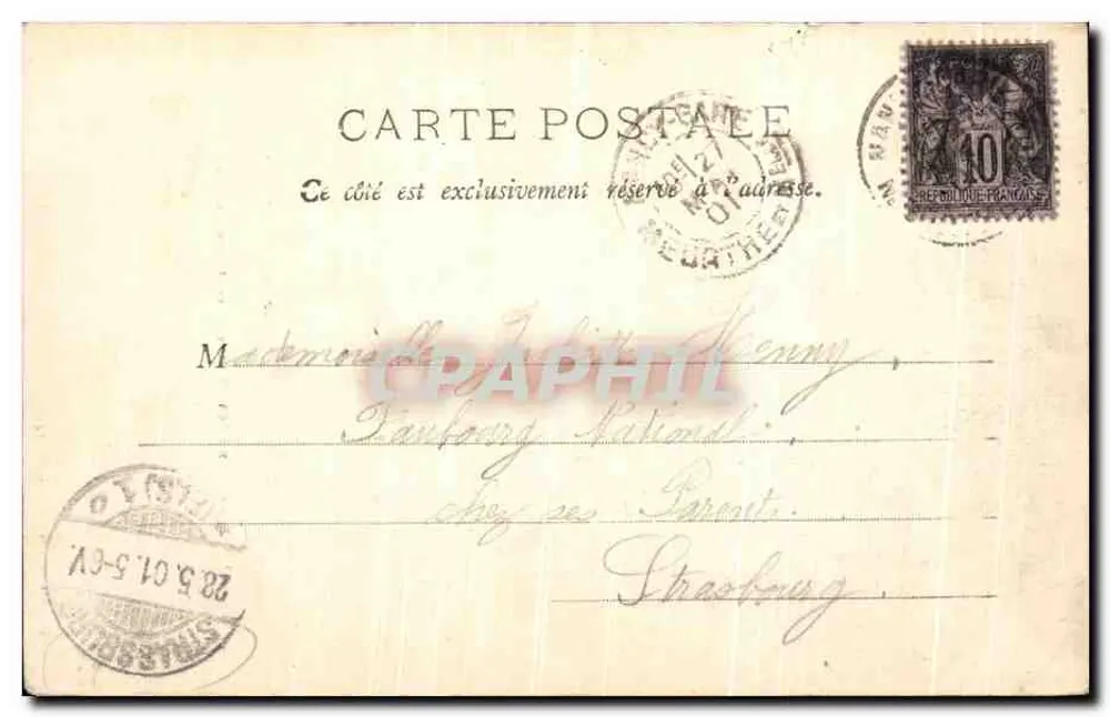 Nancy - Estátua de Joana d'Arc — Casa dos Lojas Unidas, editor H. Daul, n°18 - Verso