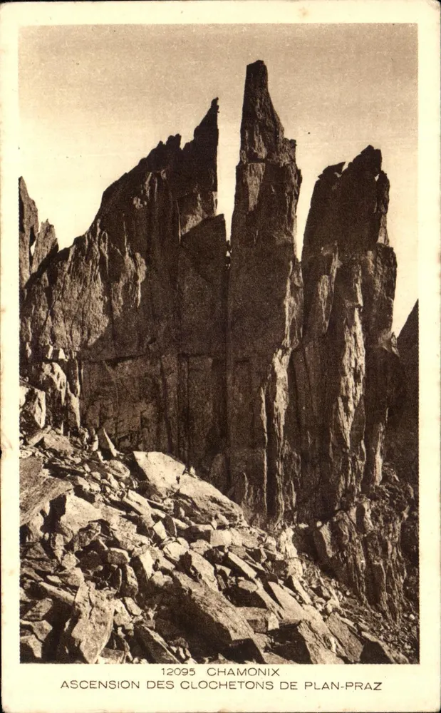 Ascensão dos Clocheton de Plan-Praz — Chamonix — editor Les Deux Savoies, n° 12095 - Frente