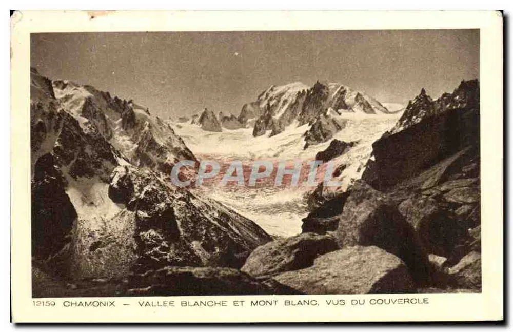Chamonix — Weiße Schlucht und Mont Blanc, vom Couvercle aus gesehen — Nr. 12159 - Vorderseite