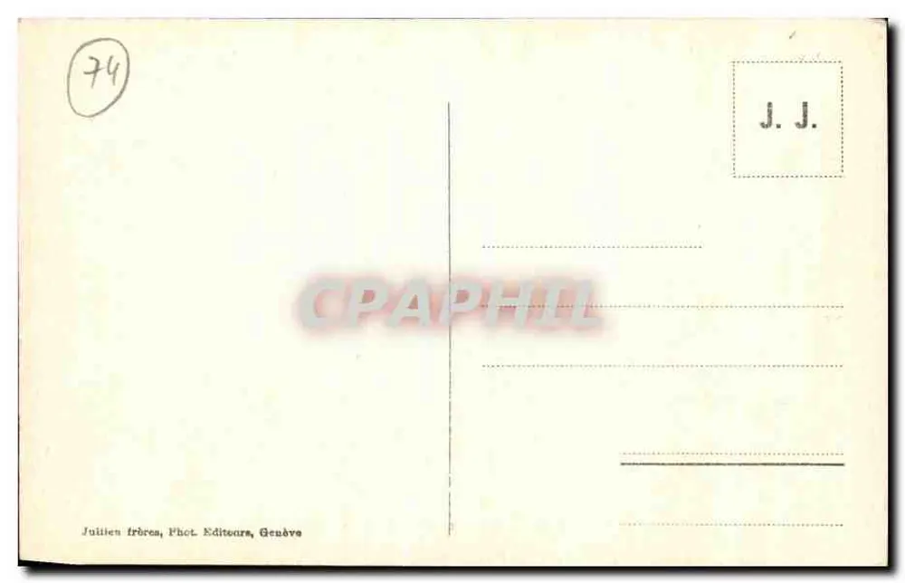 Saussure-Denkmal und Mont-Blanc in Chamonix — J.J. 1280 - Rückseite