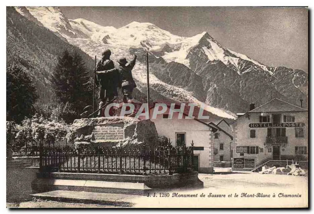 Monument von Sassure und der Mont-Blanc in Chamonix — J. J. 1280 — Jullien frères, Genf - Vorderseite