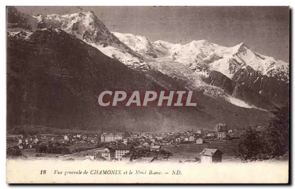 Chamonix y el Monte Blano — Vista general — N.D. - Anverso