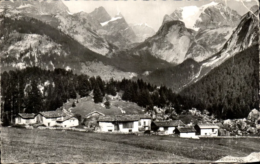 Pralognan-la-Vanoise (Höhe 1430 m.) — Dorf Chollière und Pass der Vanoise — Winterausgabe - Vorderseite