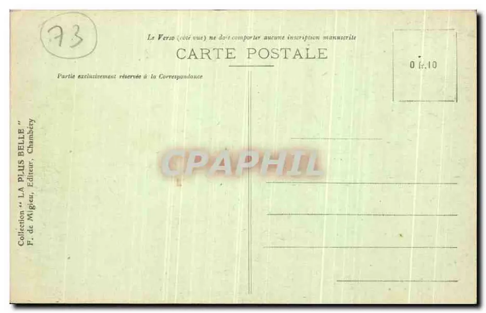 La Grande Casse (3861 m.) — Ansicht von Pralognan — F. de Migieu, Verlag, Chambéry, Nr. 2828 - Rückseite