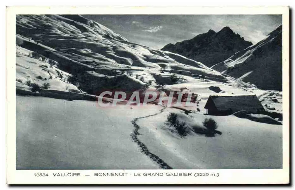 Valloire - Bonnenuit - Der Grand Galibier (3229 m.) — Antike Ansichtskarte n°13534 — Verlag Braun & Cie, Dornach - Vorderseite