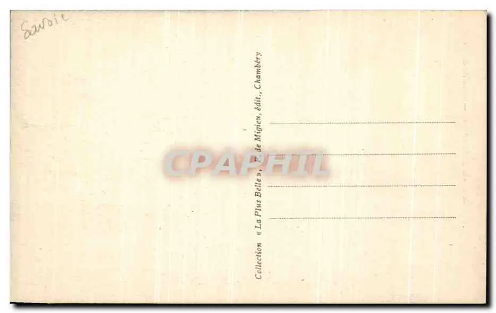 Aigueblanche — Cachoeira do Morel — Coleção «La Plus Belle», J. de Mignien, editor, Chambéry - Verso