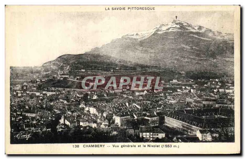 Chambery — Allgemeiner Blick und der Nivolet (1553 m.) — Giry - Vorderseite