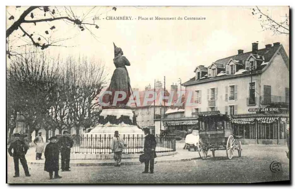 Chambéry - Platz und Denkmal des Centennaires — Verlag Berthet Jean Gence, Nr. 488 - Vorderseite