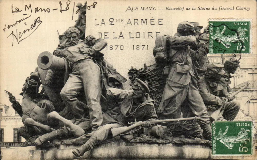 Die 2. Armee der Loire — Relief der Statue des Generals Chanzy — Le Mans - Vorderseite