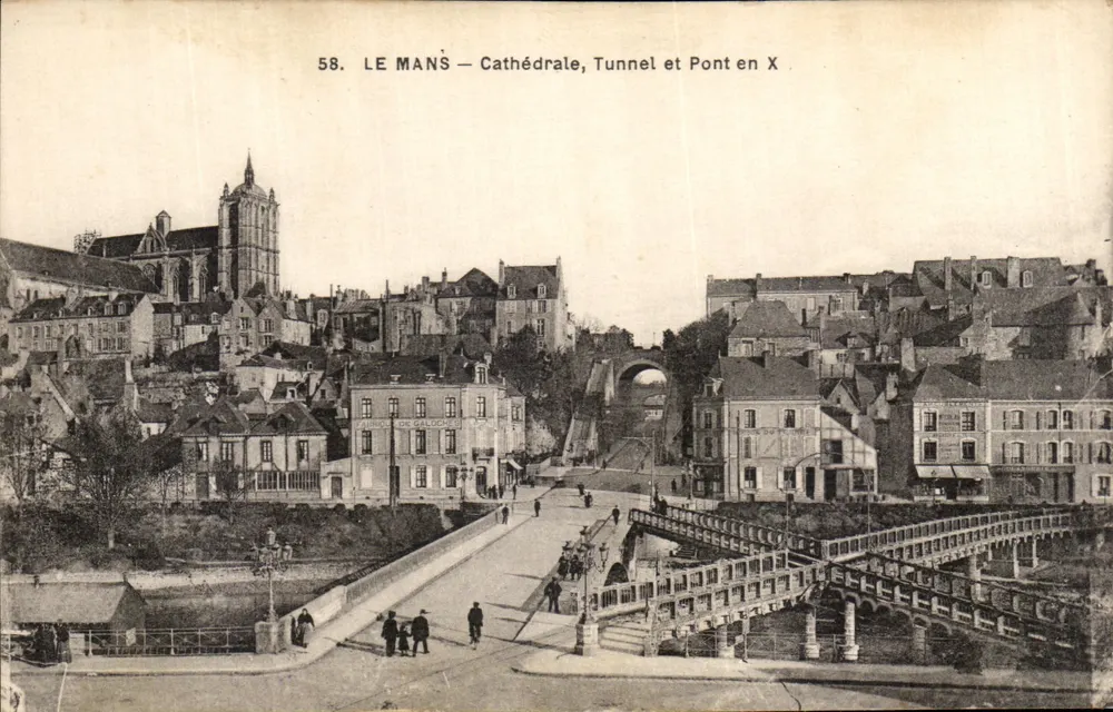 Le Mans — Kathedrale, Tunnel und Brücke X - Vorderseite